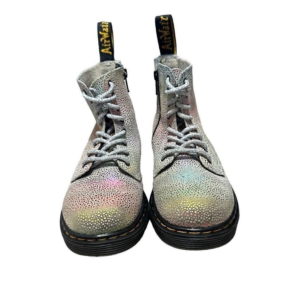 Dr Martens TODDLER 1460 PASCAL IRIDESCENT LACE UP BOOTS size 10 - Picture 4 of 6